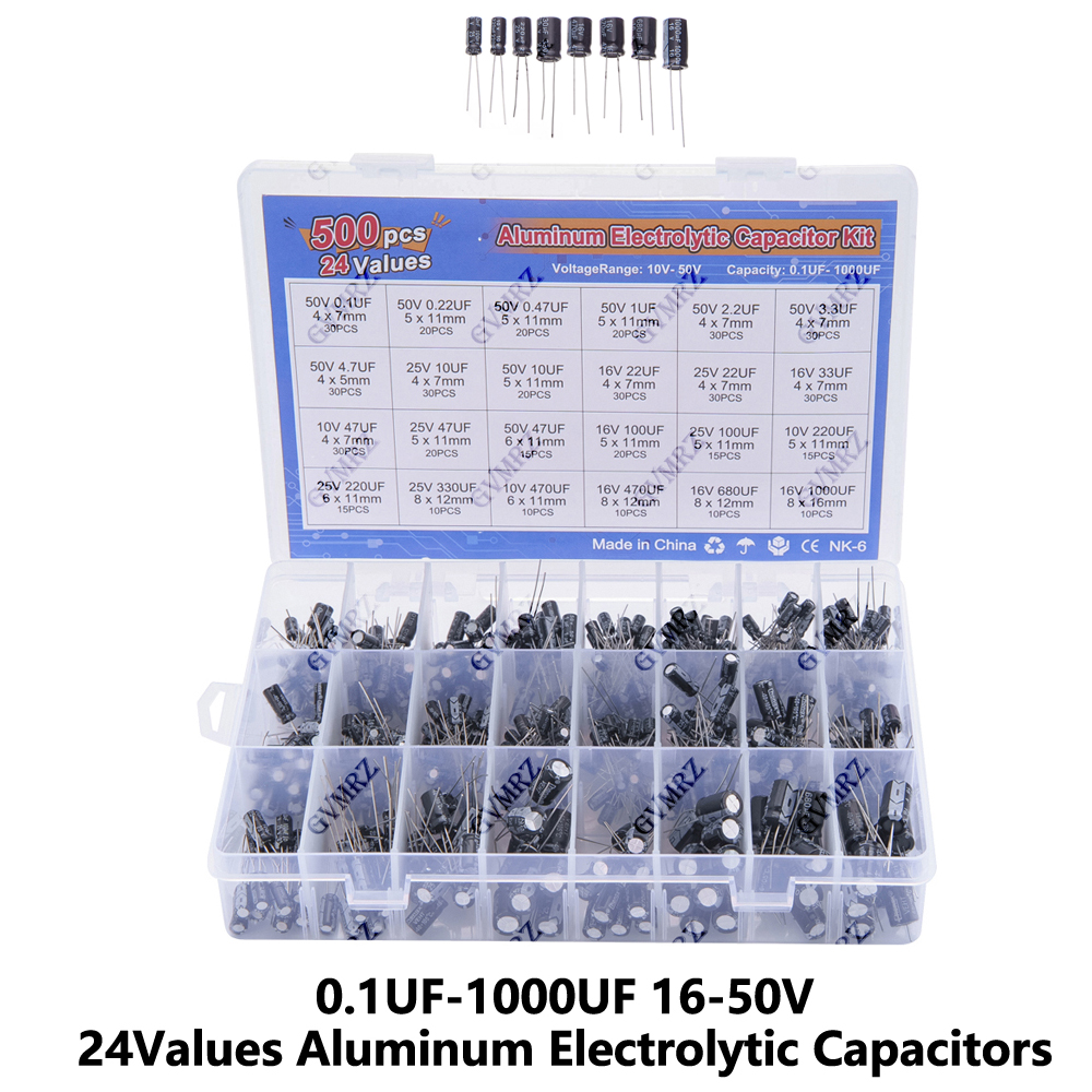 Capacitor Kit Assortment - 500PCS/lot 16-50V mix Electrolytic capacitor Assorted