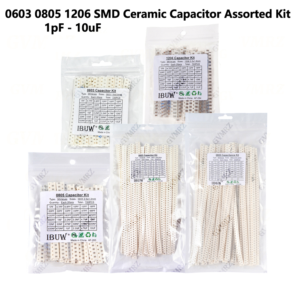 Capacitor Kit Assortment - 0402 0603 0805 1206 SMD Ceramic