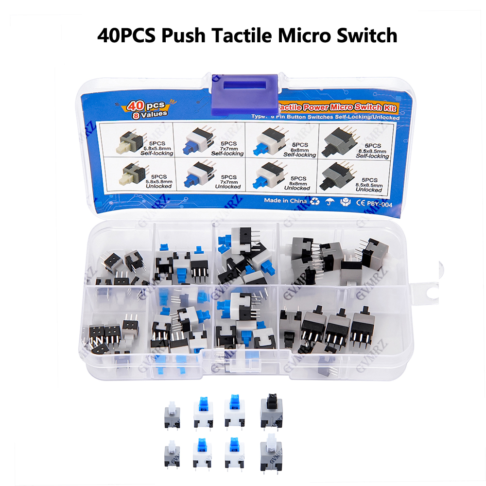 Diy Electronics Com - 40PCS 8Values Push Tactile Micro Switch