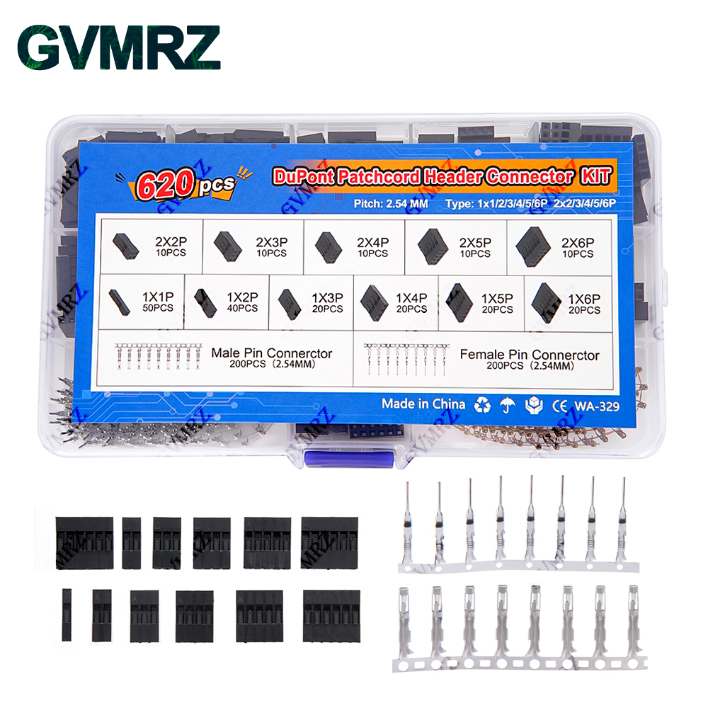 Diy Electronics Com - 620PCS DuPont Header Connector Kit 2.54mm