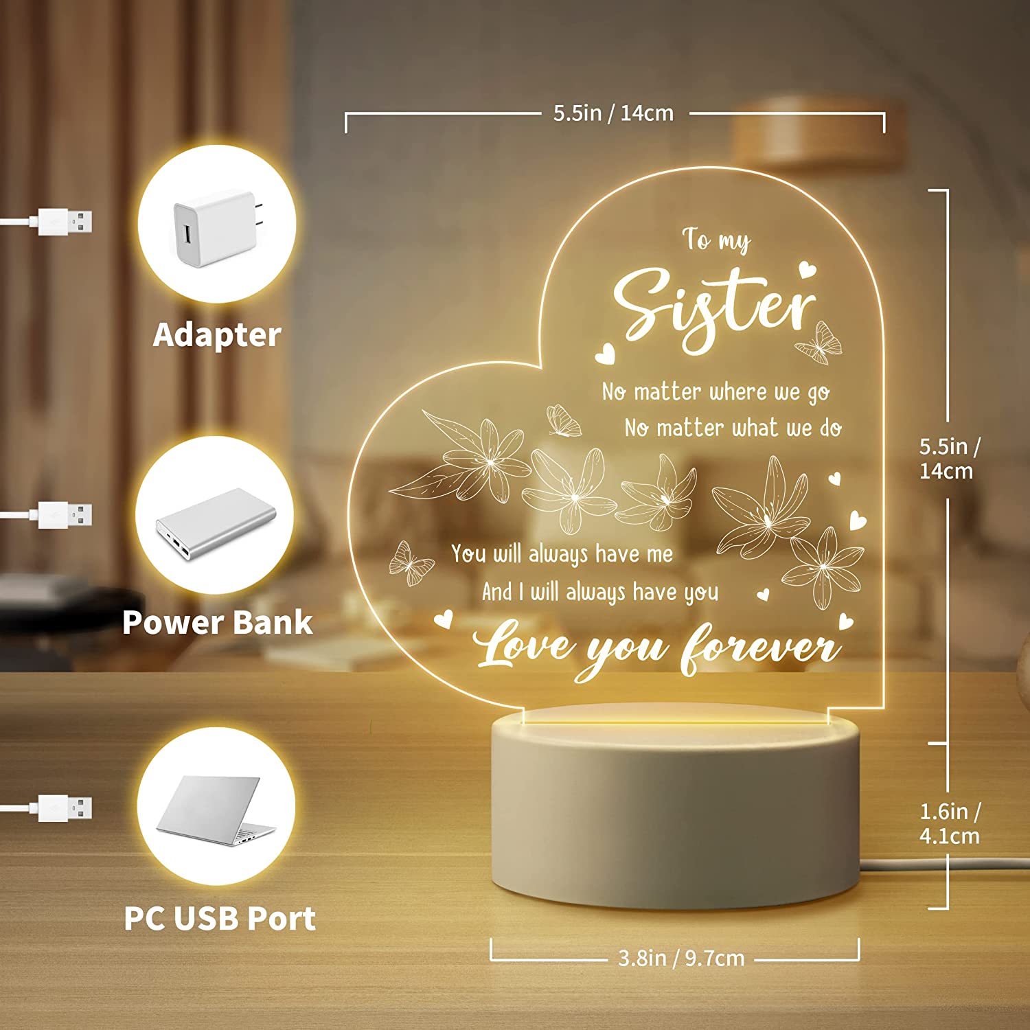 To My Sister NEW  Night Light  - Diy Electronics News reseña y precio