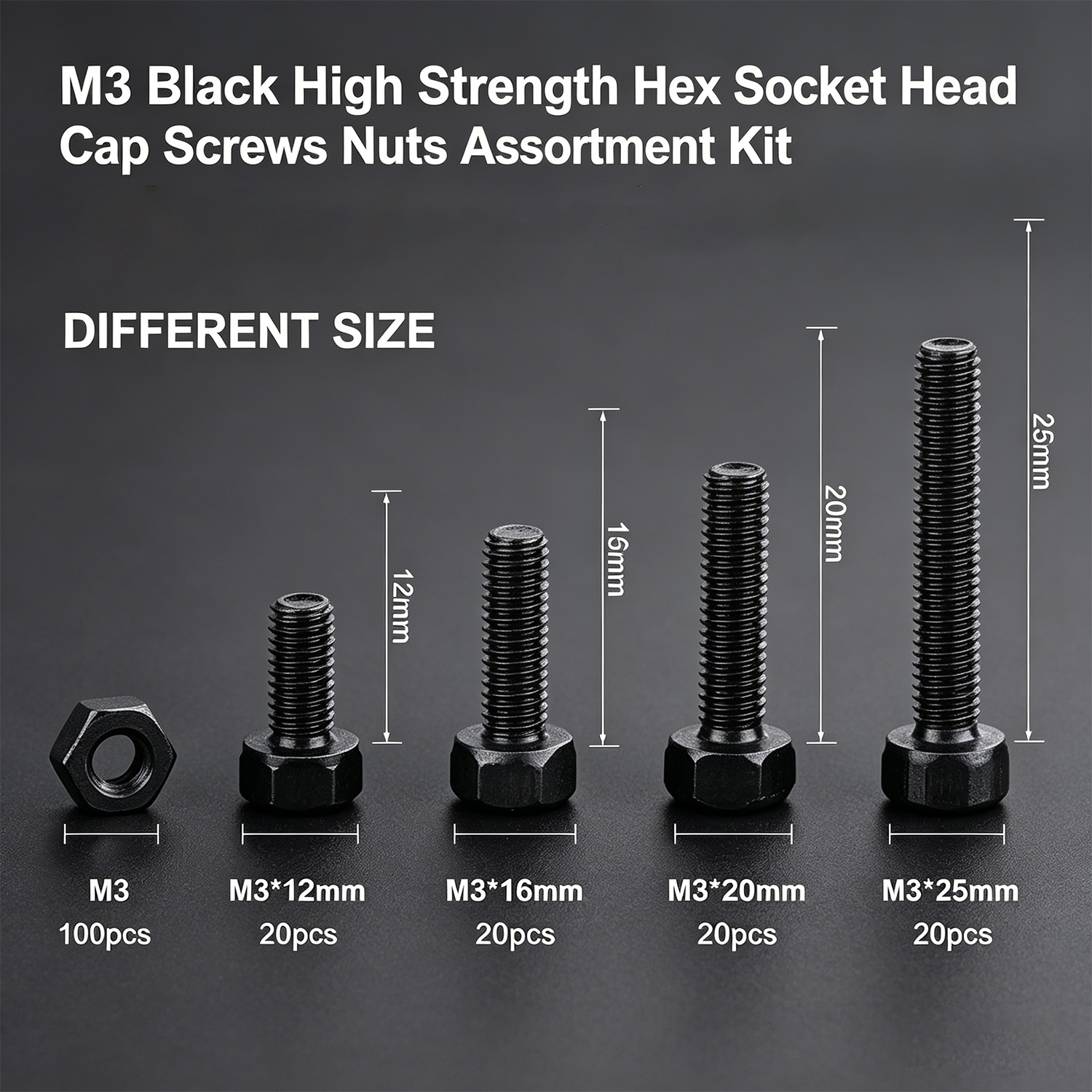 M3 Black Hex Socket Head Cap S - Diy Electronics Com reseña y precio