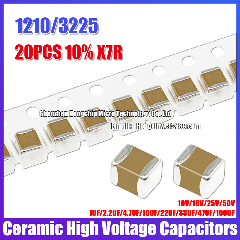 20PCS 1210 10% X7R SMD Ceramic - Capacitor Kit Assortment reseña y precio