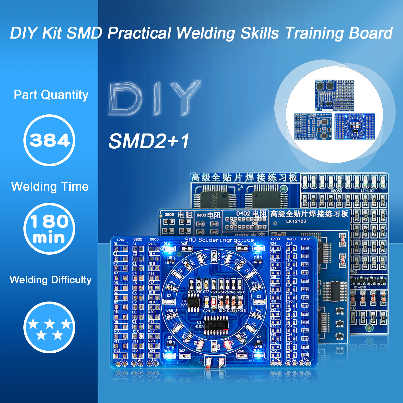 Soldering Practice Three-Piece - Diy Electronic Components reseña y precio