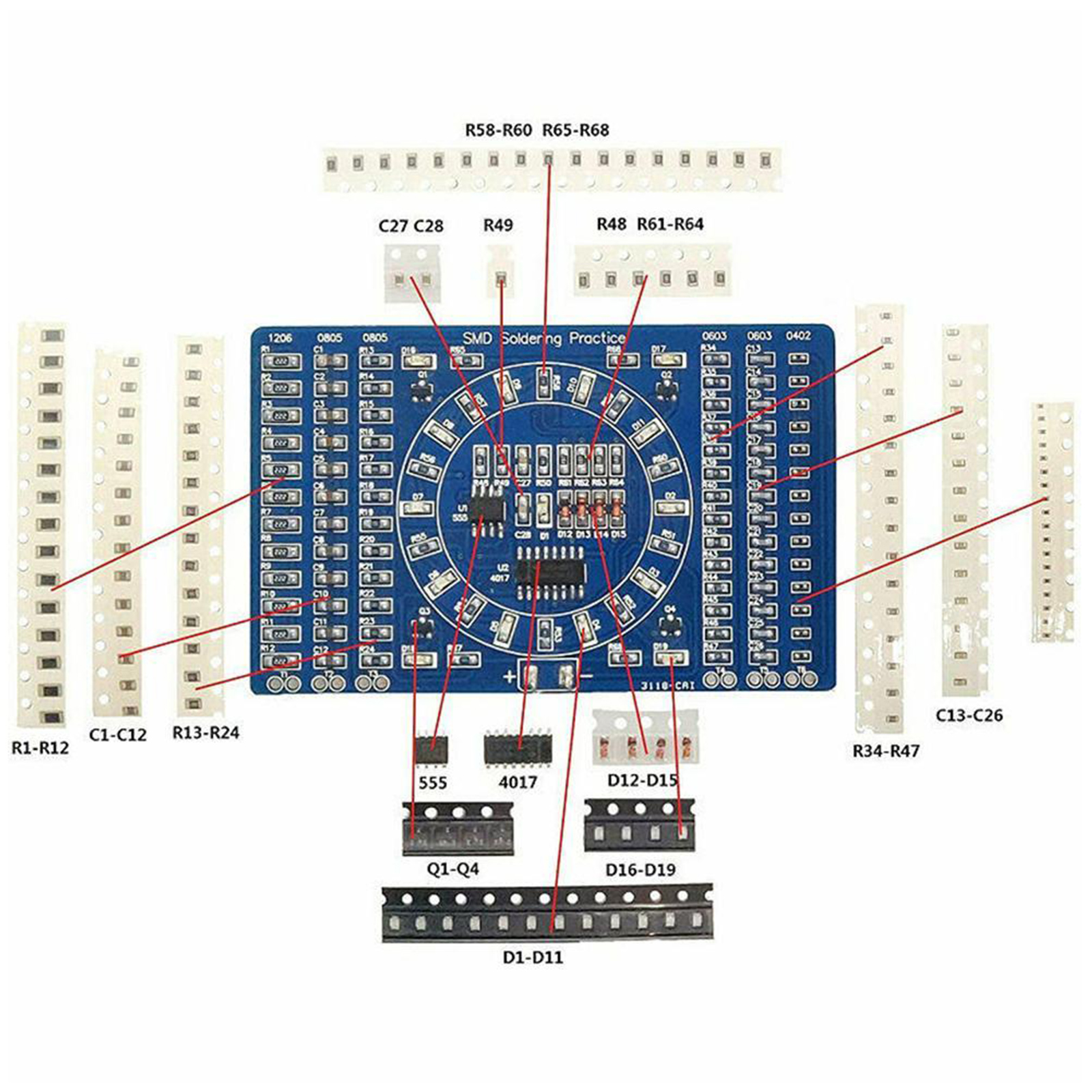 Soldering Practice Three-Piece - Diy Electronic Components reseña y precio