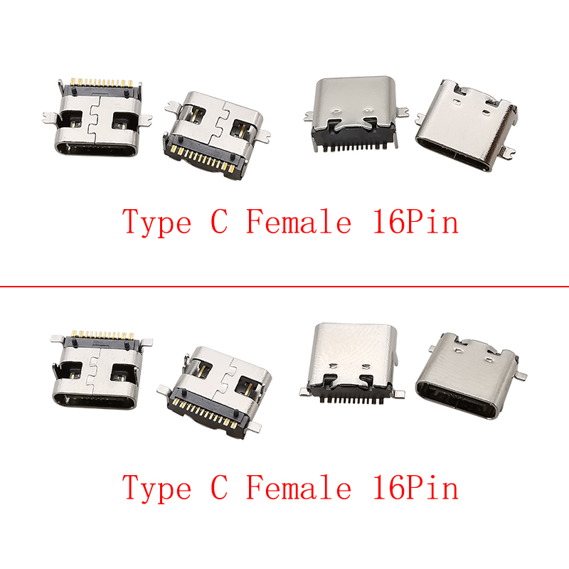 10Pcs USB Type C Female 16 Pin - Smd Solder Paste reseña y precio