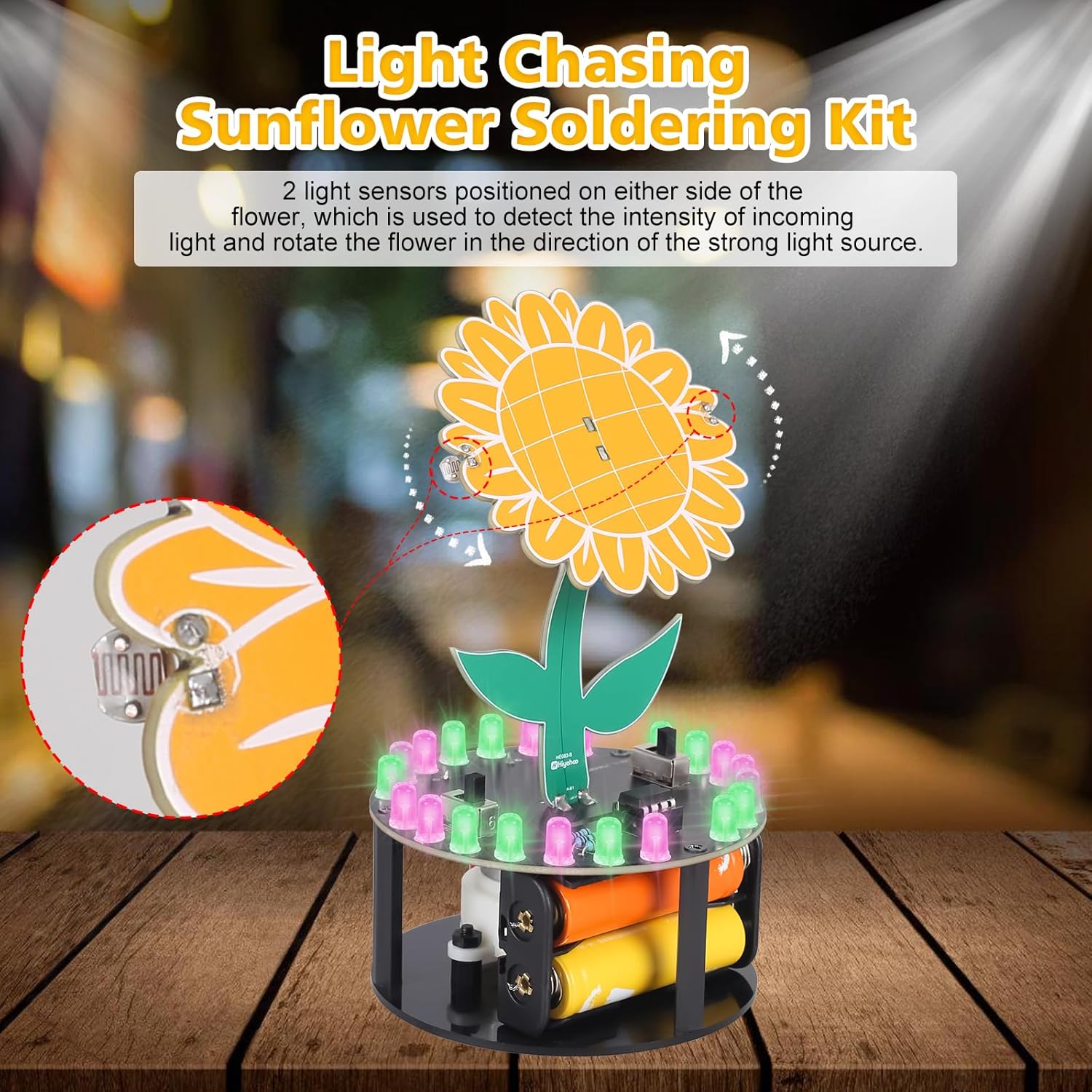 Light Chasing Sunflower Solder - Diy Electronics Ideas reseña y precio