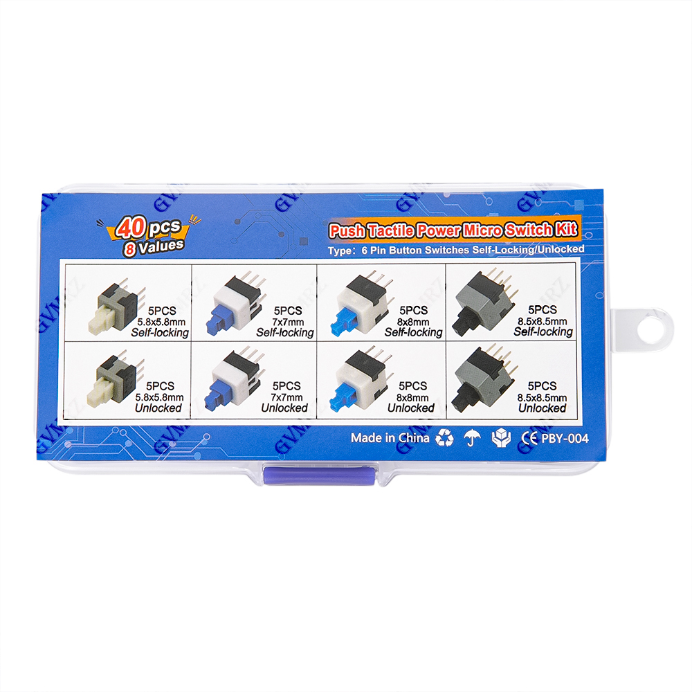 40PCS 8Values Push Tactile Mic - Diy Electronics Com reseña y precio