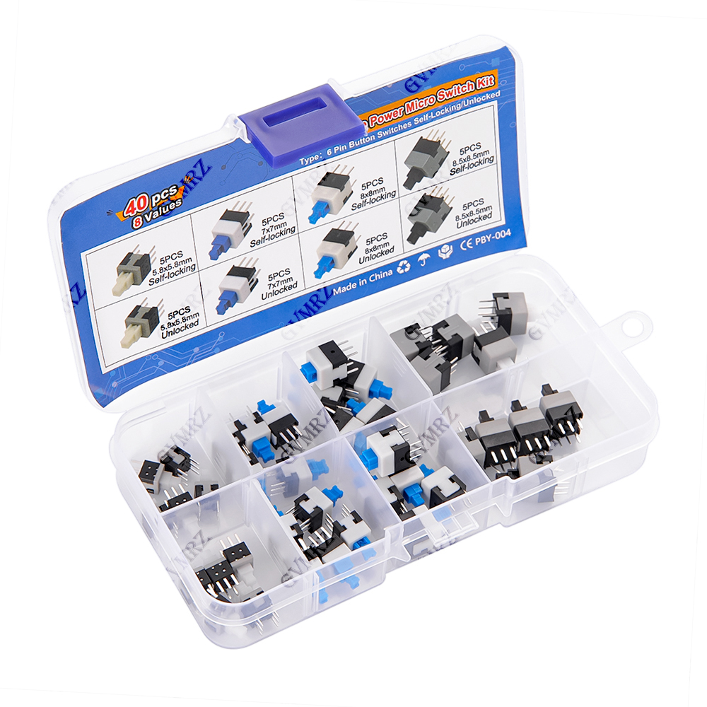 40PCS 8Values Push Tactile Mic - Diy Electronics Com reseña y precio