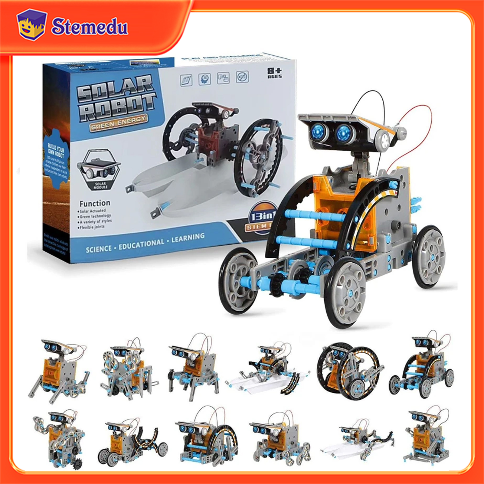 13 in 1 Solar Powered Robot Sc - Diy Electronics Com reseña y precio