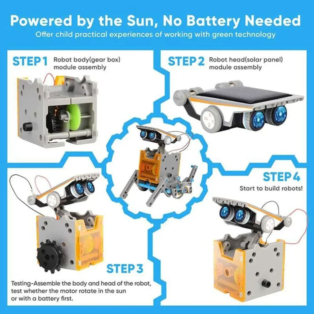13 in 1 Solar Powered Robot Sc - Diy Electronics Com reseña y precio